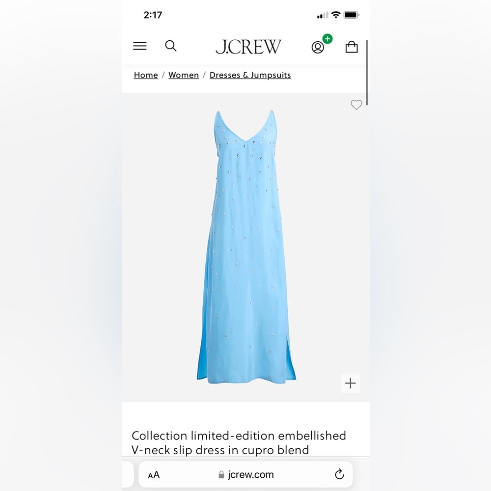 Collection limited-edition embellished V-neck slip dress in cupro blend
